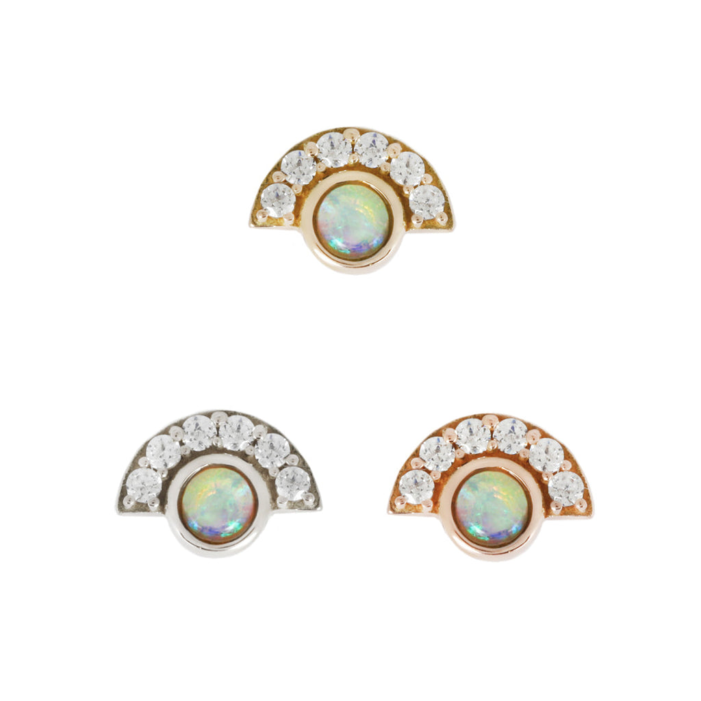 Kahlo Opal + CZ - Threadless End