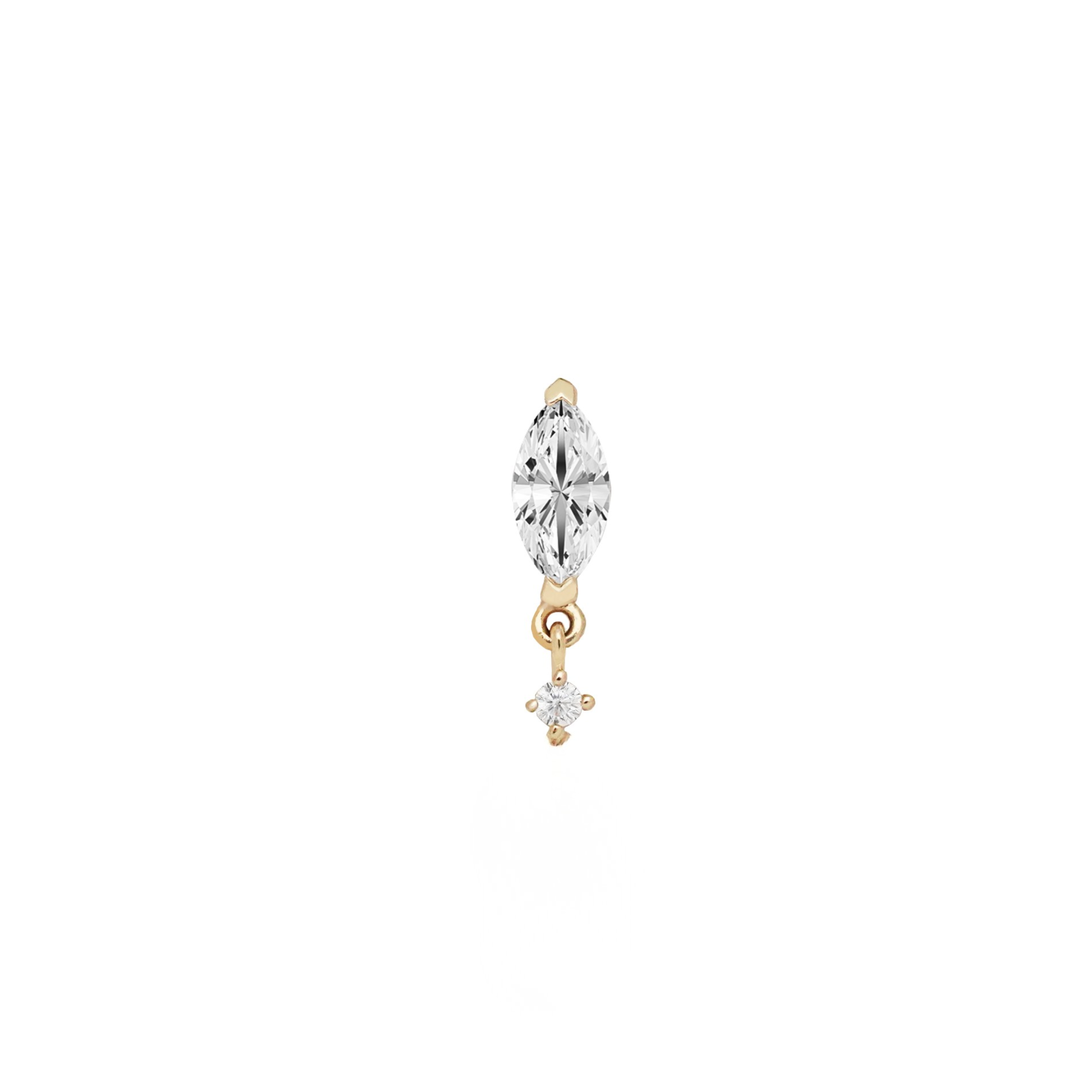 Single Lilt Moissanite Threadless End