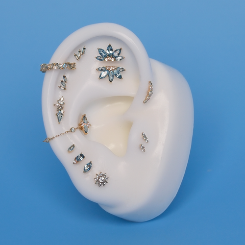 Desden - London Blue Topaz + CZ - Threadless End
