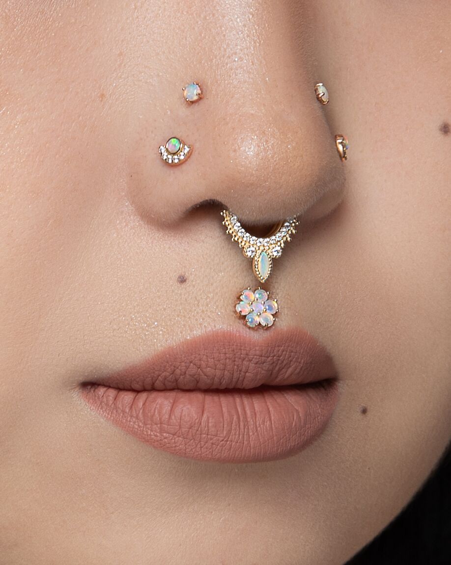 Kahlo Opal + CZ - Threadless End