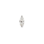 Mishka 2 Flat Back Stud with Diamond
