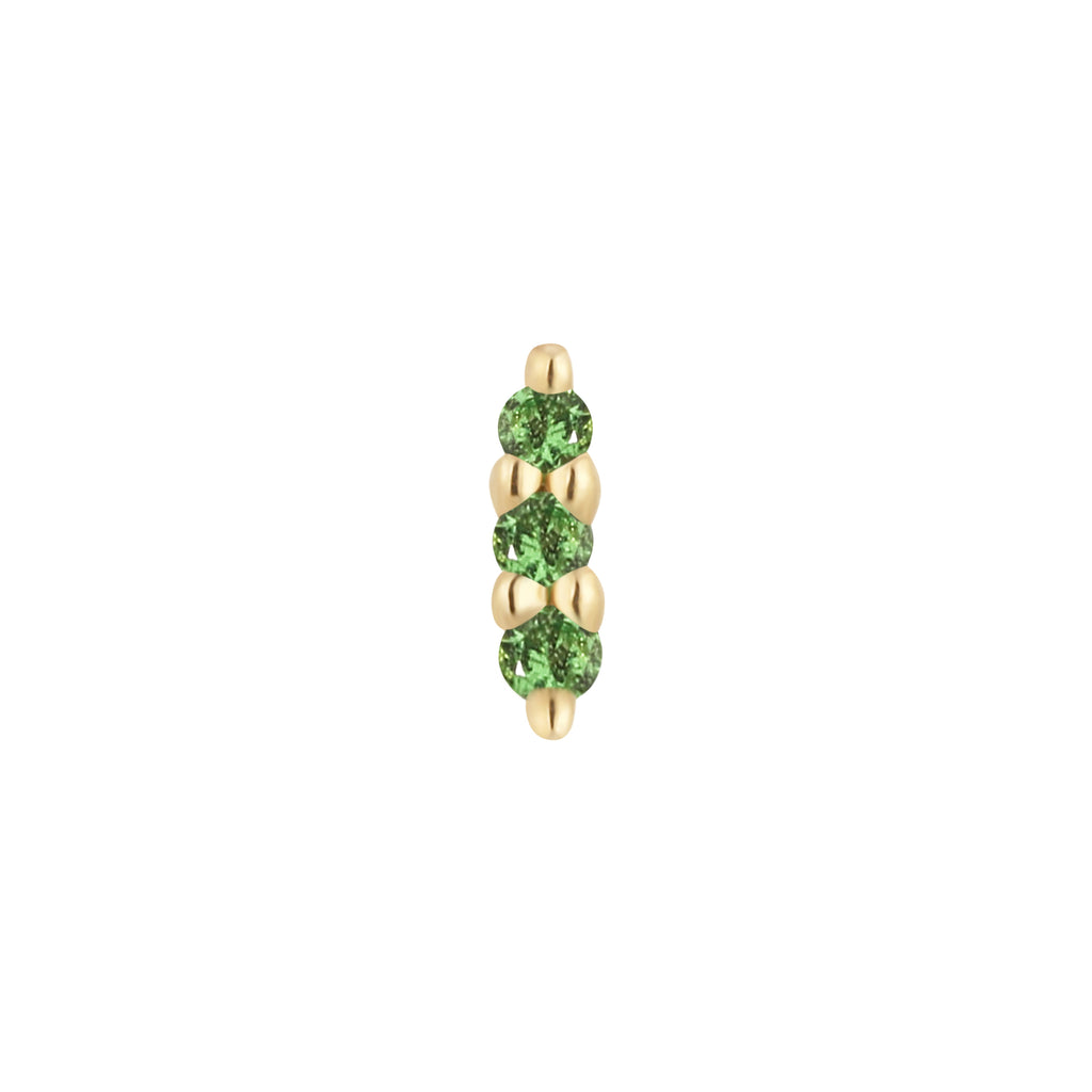 Mishka Prong 3 - Tsavorite - Threadless End