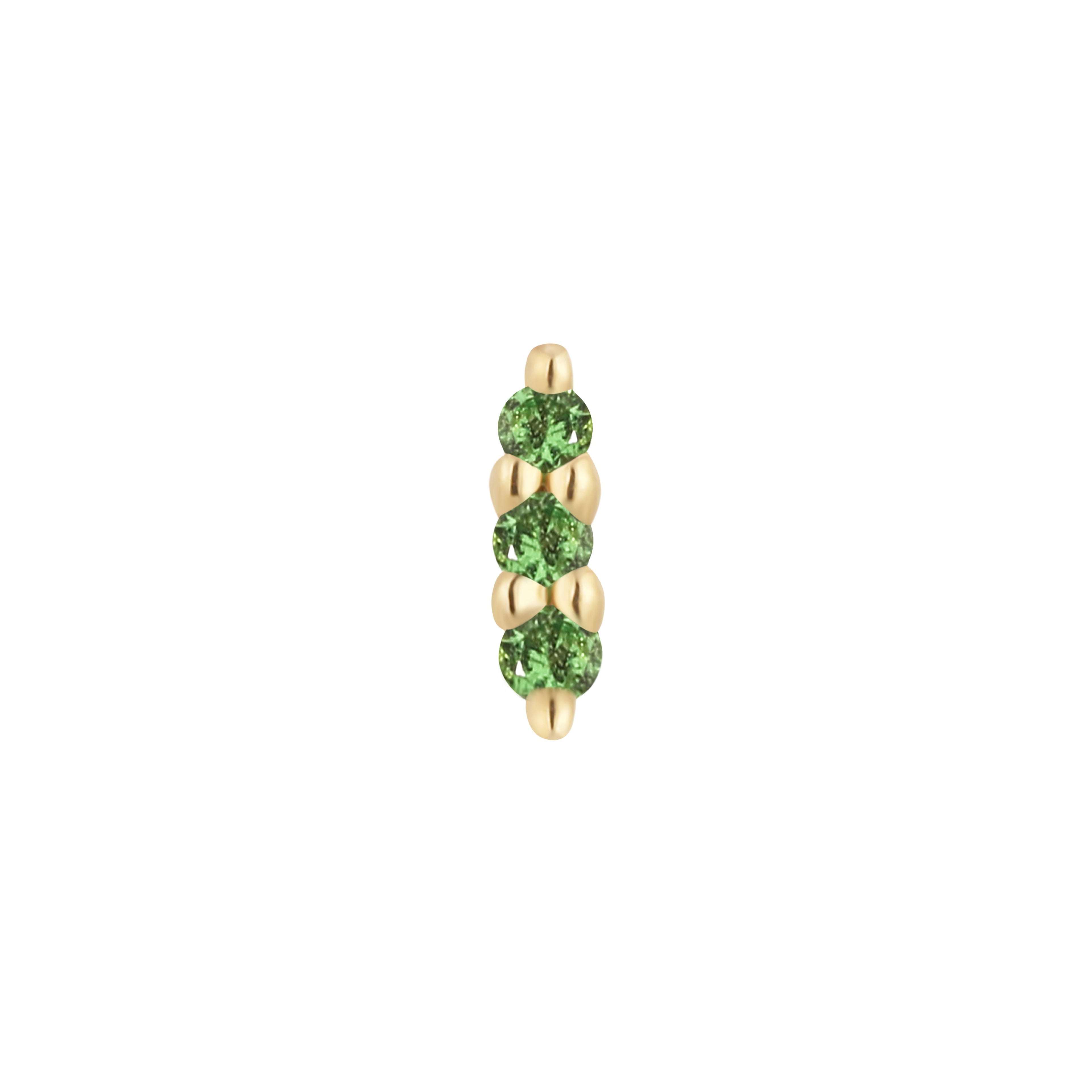 Mishka Prong 3 - Tsavorite - Threadless End