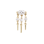 Muse marquise CZ cascade threadless end in 14k gold for lobe or helix styling