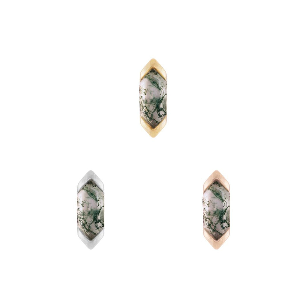 Mystic Threadless End with Moss Agate