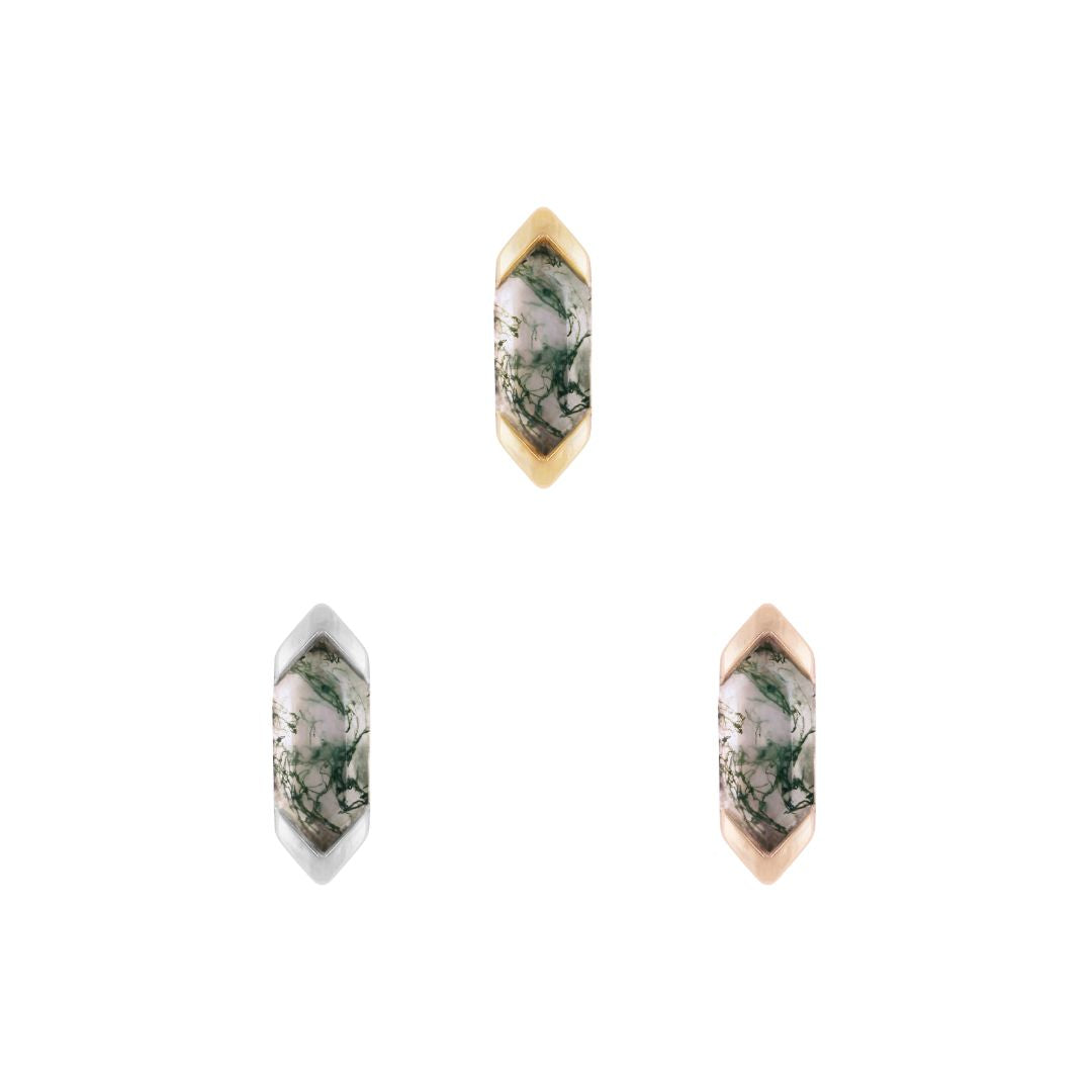 Mystic Threadless End with Moss Agate