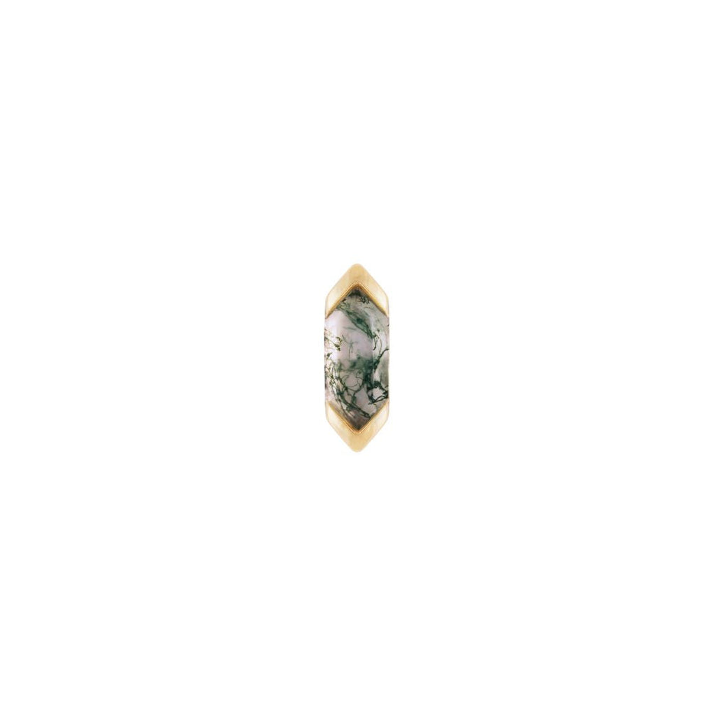 Mystic Threadless End with Moss Agate