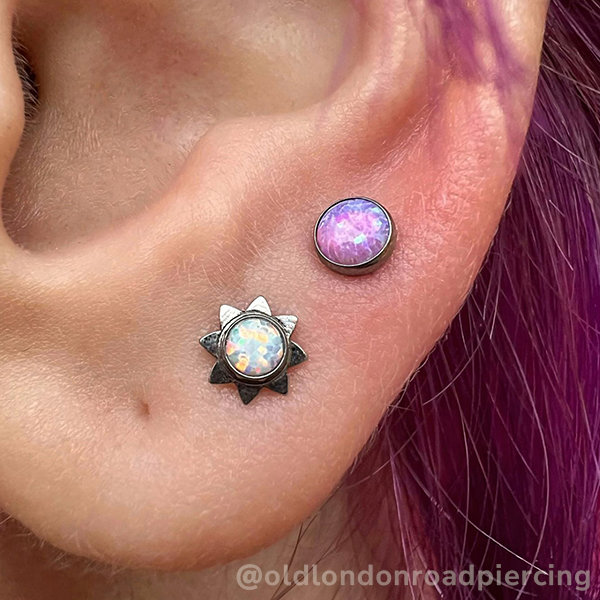 Titanium Sun Cabochon Ends