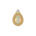 Naya opal threadless end with scalloped 14k gold bezel for helix or conch statement styling