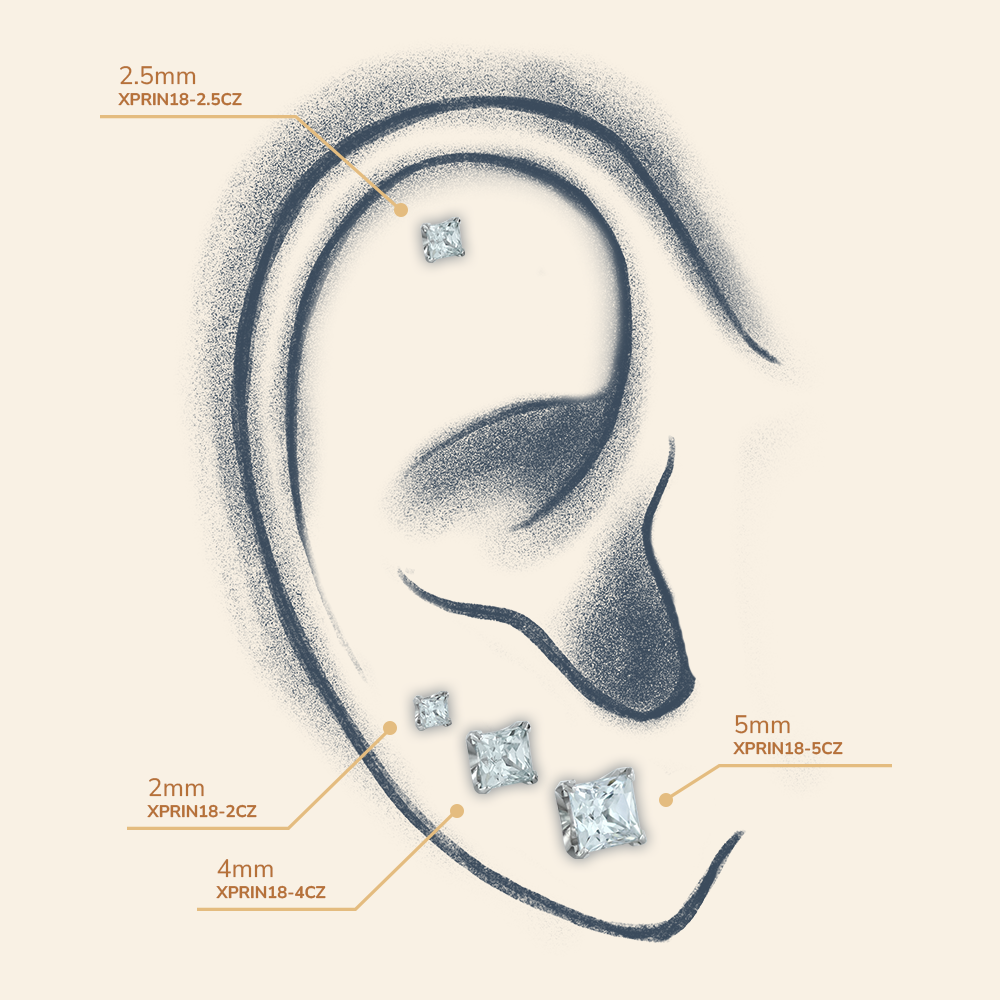Titanium Princess Cut Gems