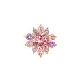 Rayna pink tourmaline halo threadless end with amethyst accents in 14k gold for helix or conch focal pieces