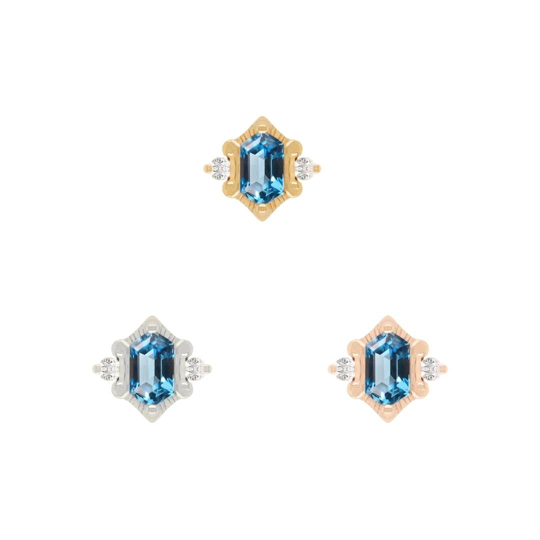 Reyna - London Blue Topaz - Threadless End