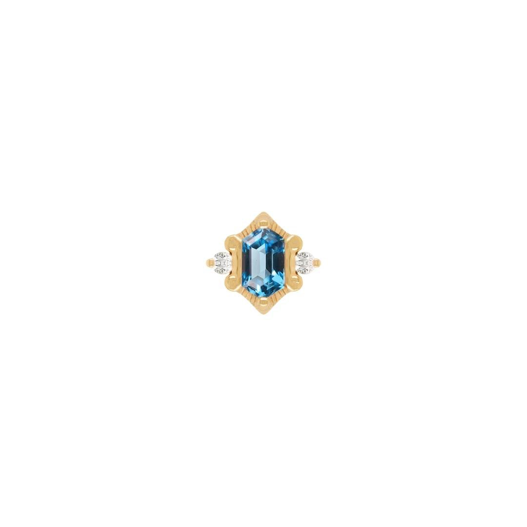 Reyna - London Blue Topaz - Threadless End