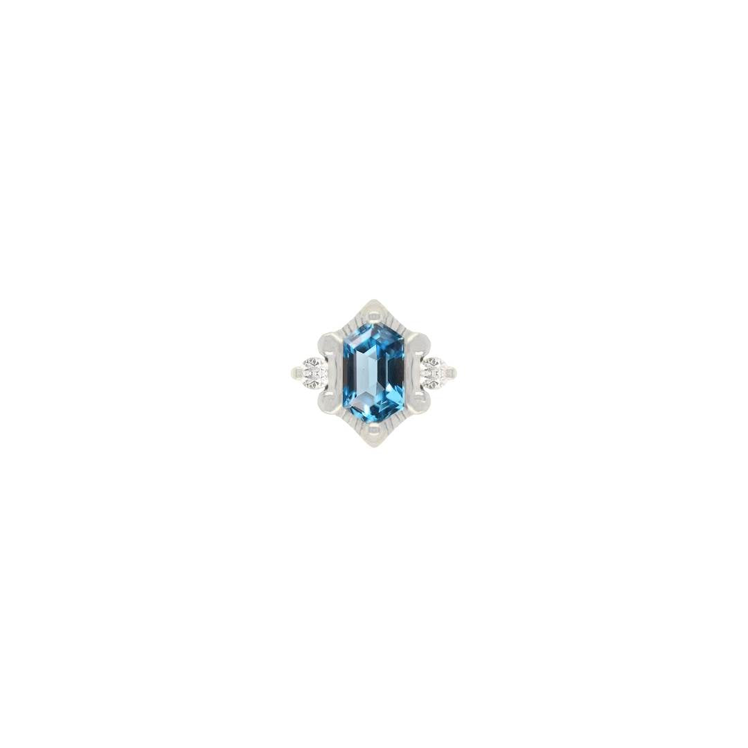 Reyna - London Blue Topaz - Threadless End
