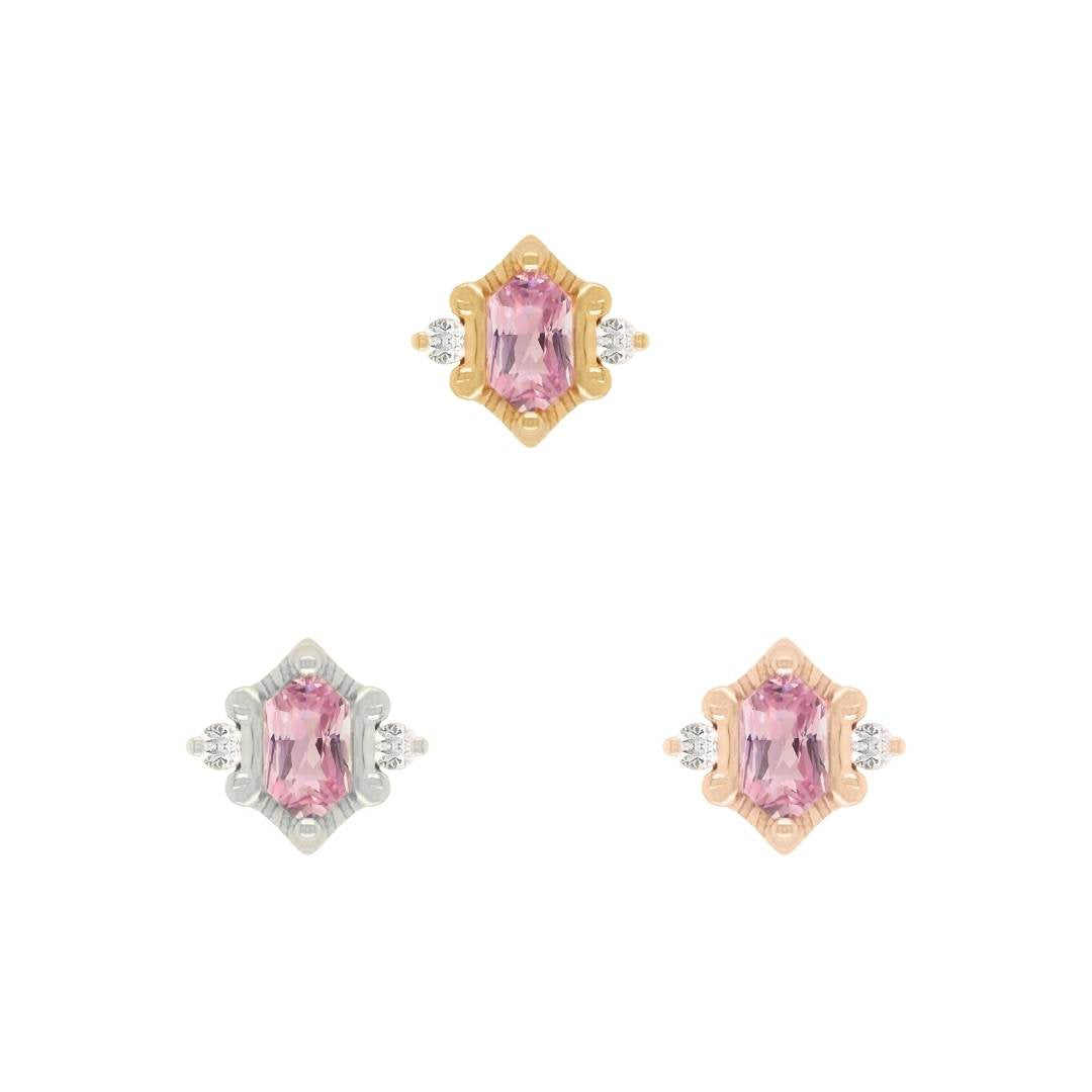 Reyna - Pink Tourmaline - Threadless End