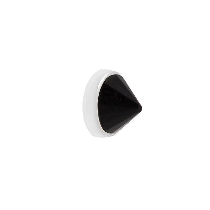 Round Reverse Set - Black Spinel - Threadless End