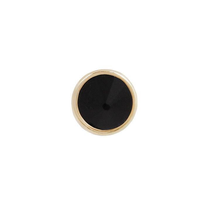 Round Reverse Set - Black Spinel - Threadless End