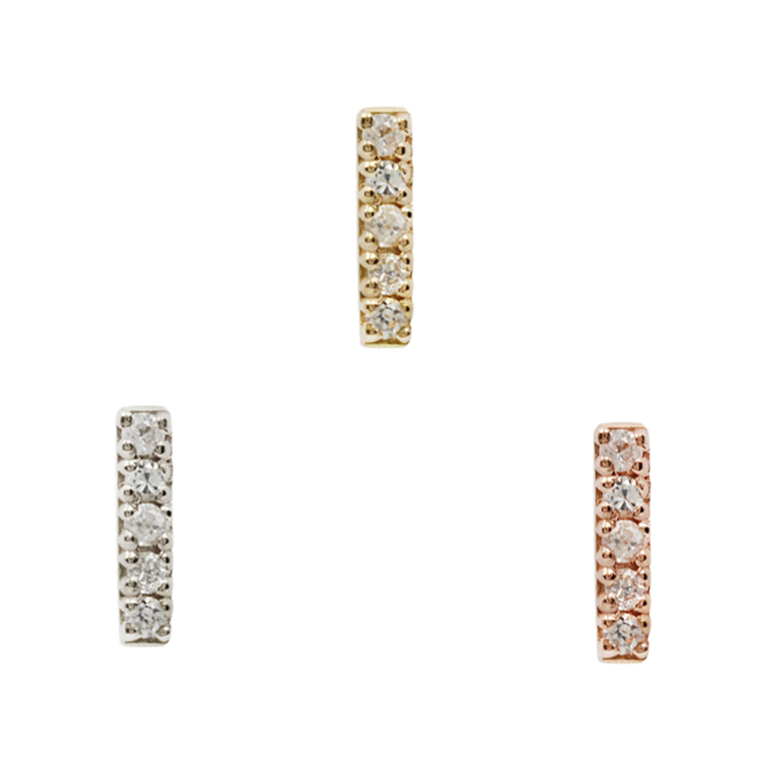 Rowe - White Sapphire - Threadless End