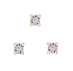 Tanzanite Prong - Flat Back Stud