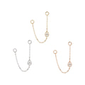 Bezel Teardrop Chain with CZ