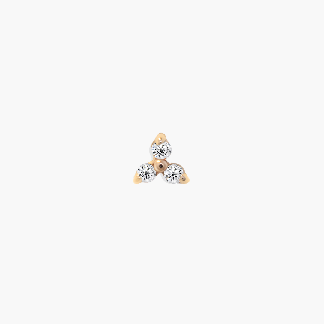 Mini Trinity Diamond Flat Back Stud