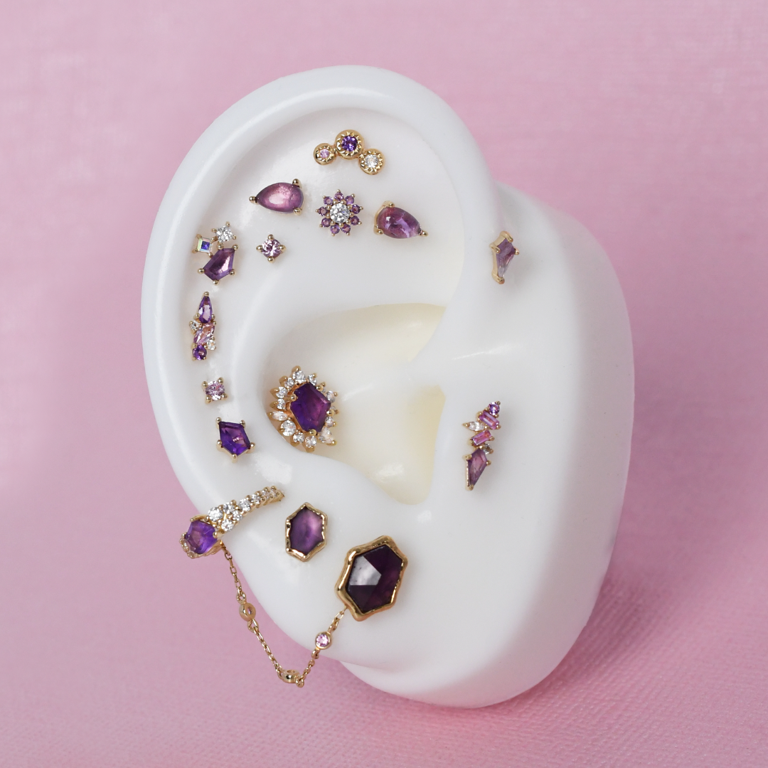 Mixt - Amethyst + Pink Sapphire - Threadless End