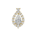 Vega pear CZ halo threadless end in 14k gold built to anchor ear curation