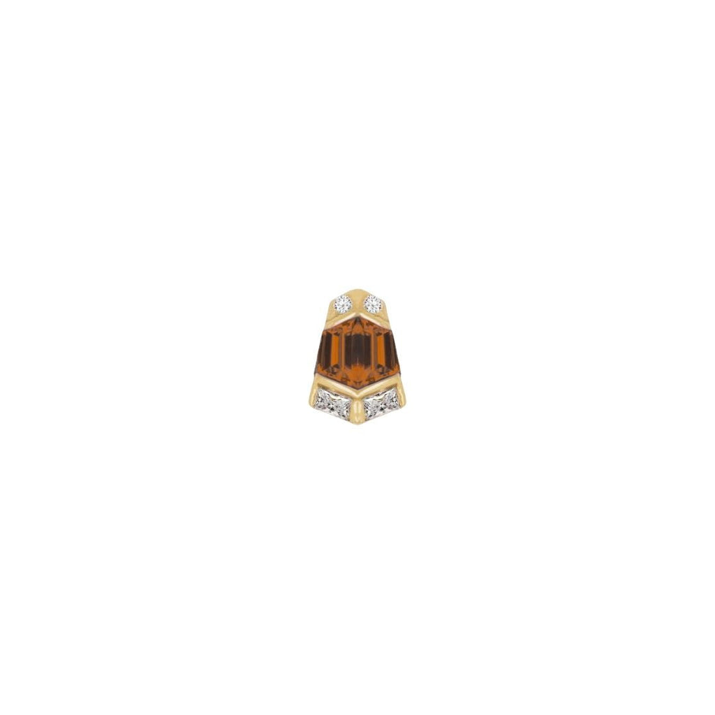 Vera - Orange Garnet - Threadless End