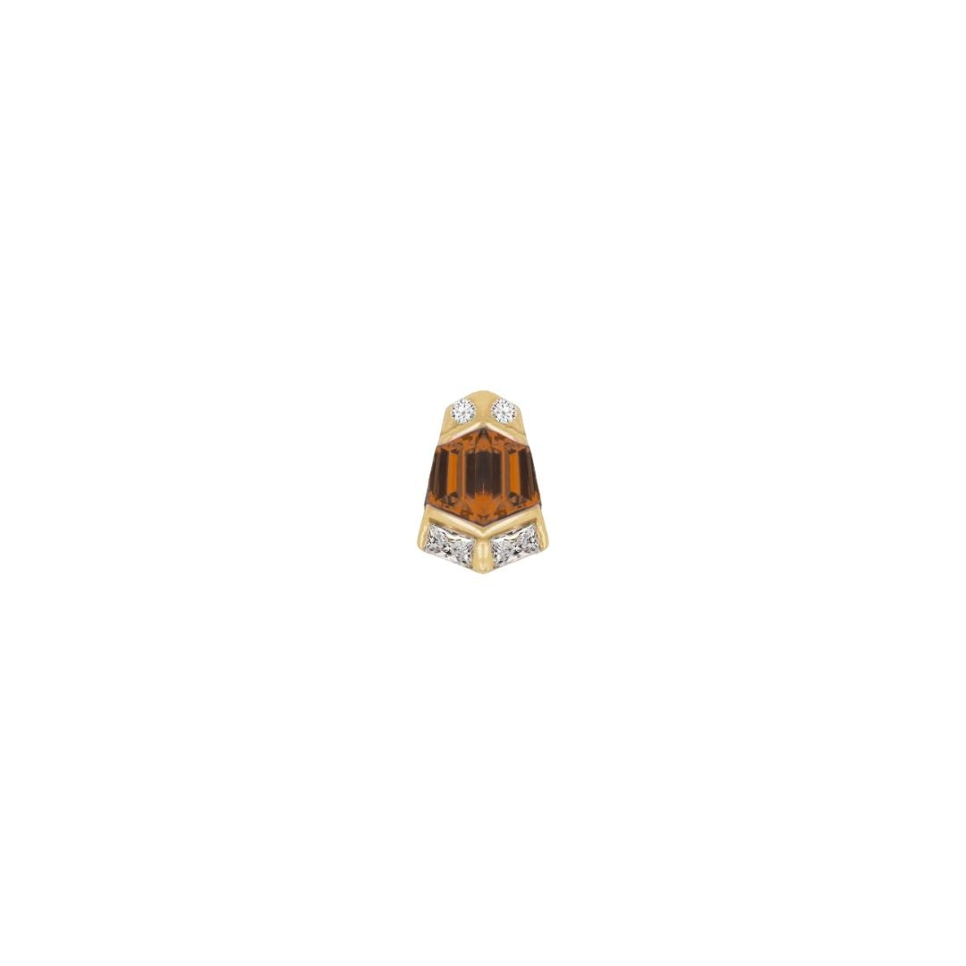 Vera - Orange Garnet - Threadless End