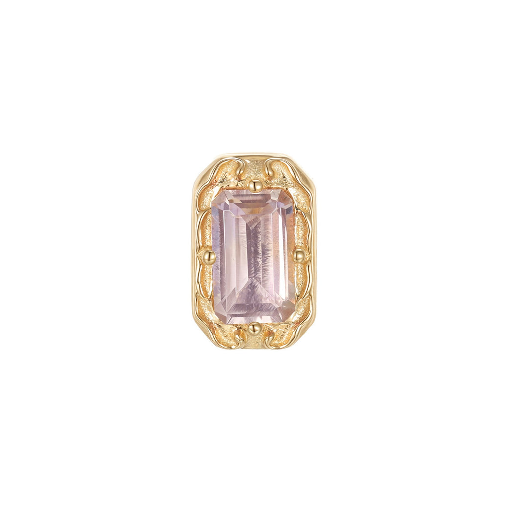 Versailles ametrine baroque-inspired threadless end in 14k gold for solo helix or flat styling