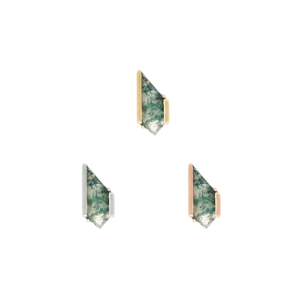 Vinyl Threadless End with Moss Agate