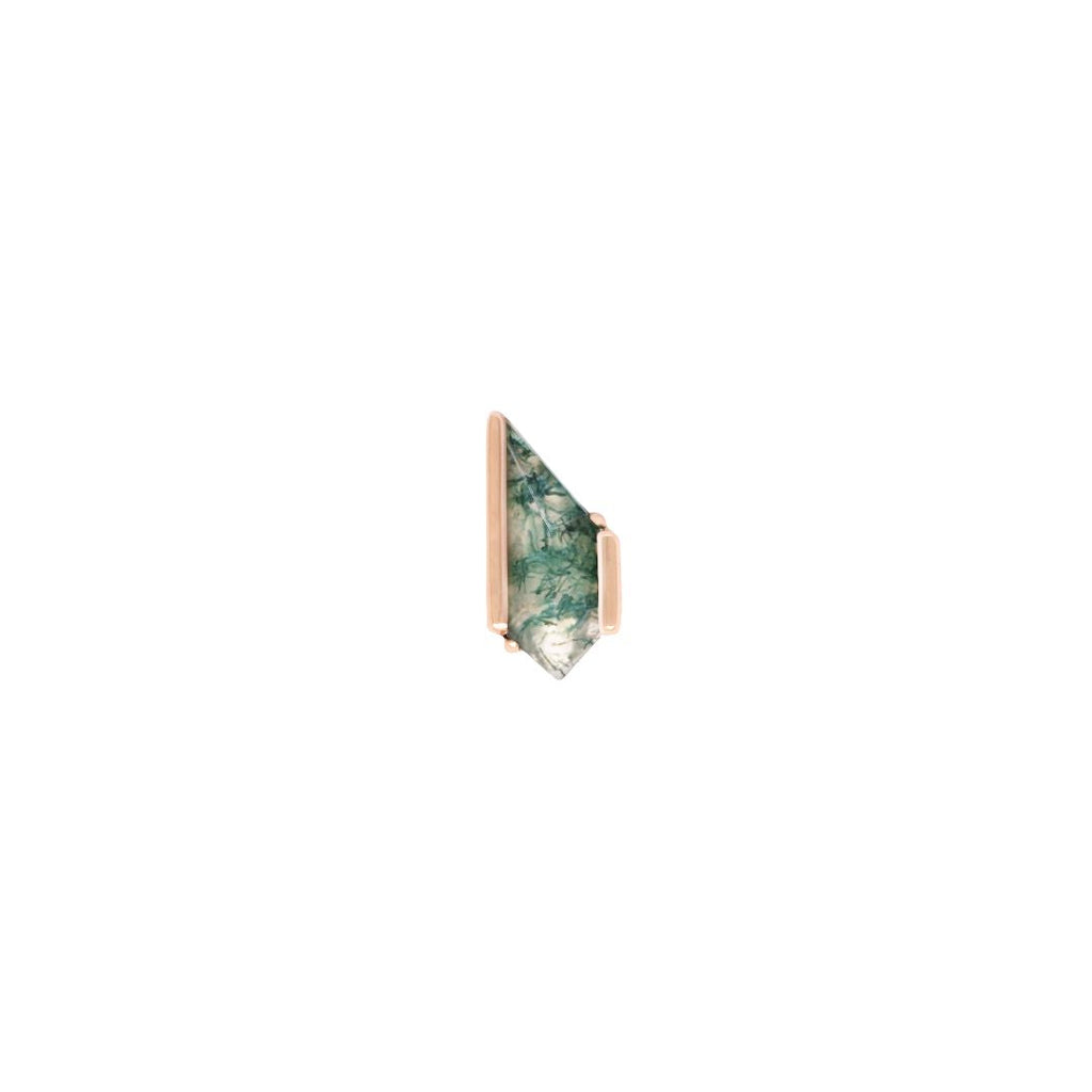 Vinyl Threadless End with Moss Agate