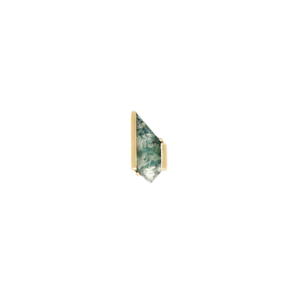 Vinyl Threadless End with Moss Agate