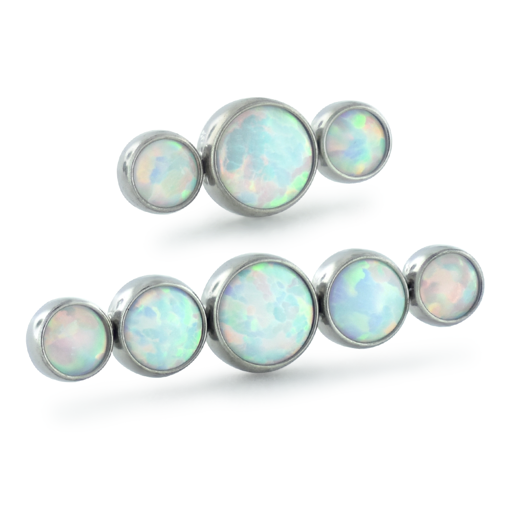 Titanium Bezel Set Cabochon Cluster - Linear
