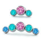 Dreamland Bezel Set Gem Cluster - Curved
