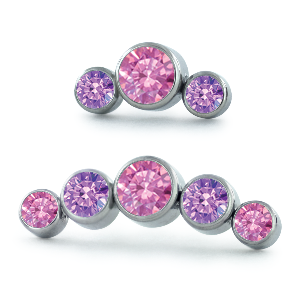 Dreamland Bezel Set Gem Cluster - Curved