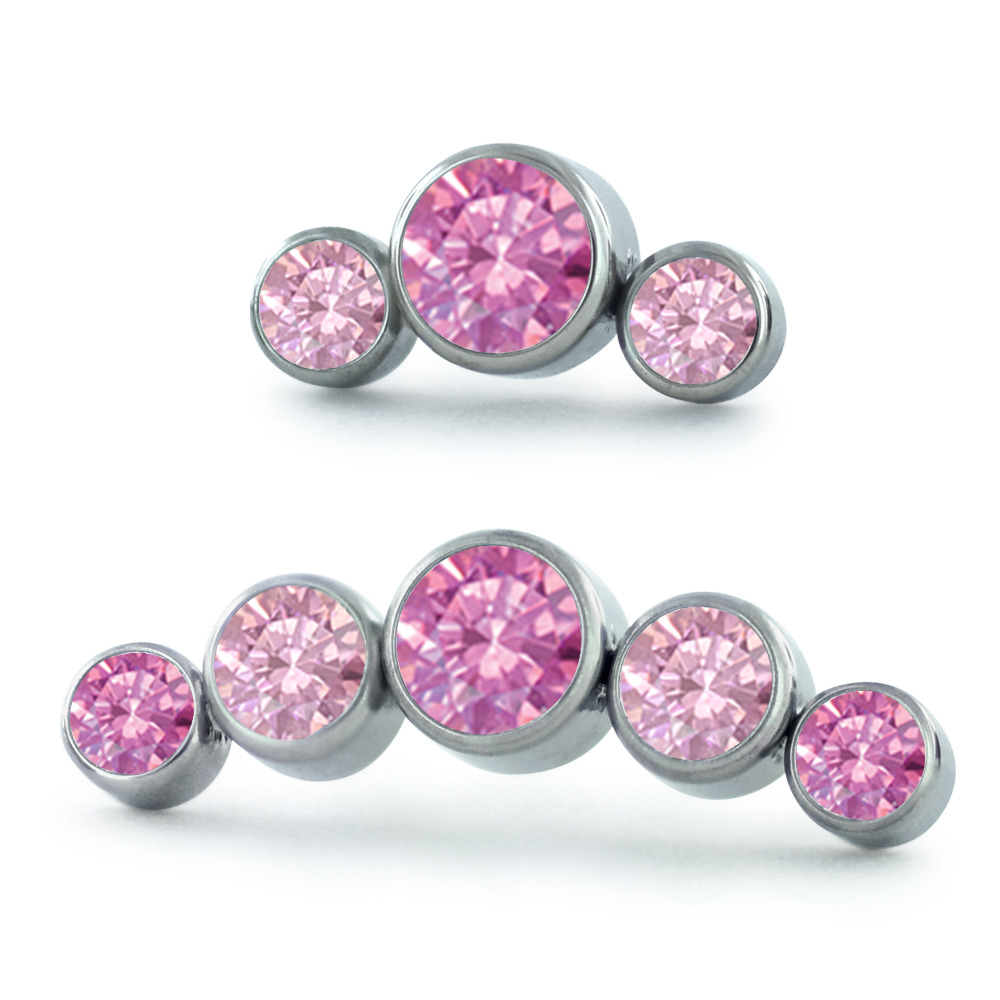 Dreamland Bezel Set Gem Cluster - Curved