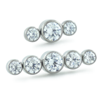 Titanium Bezel Set Gem Cluster - Linear