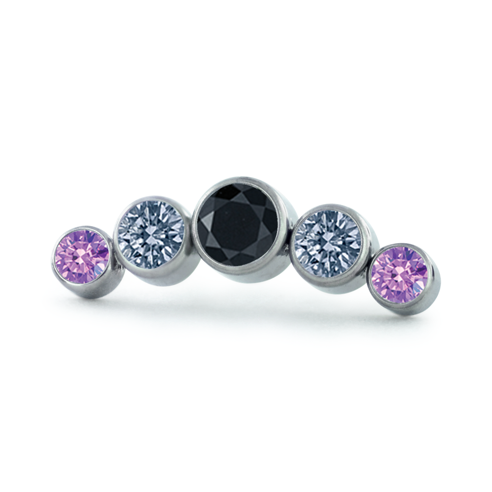 Pride Bezel Set Cluster - Curved