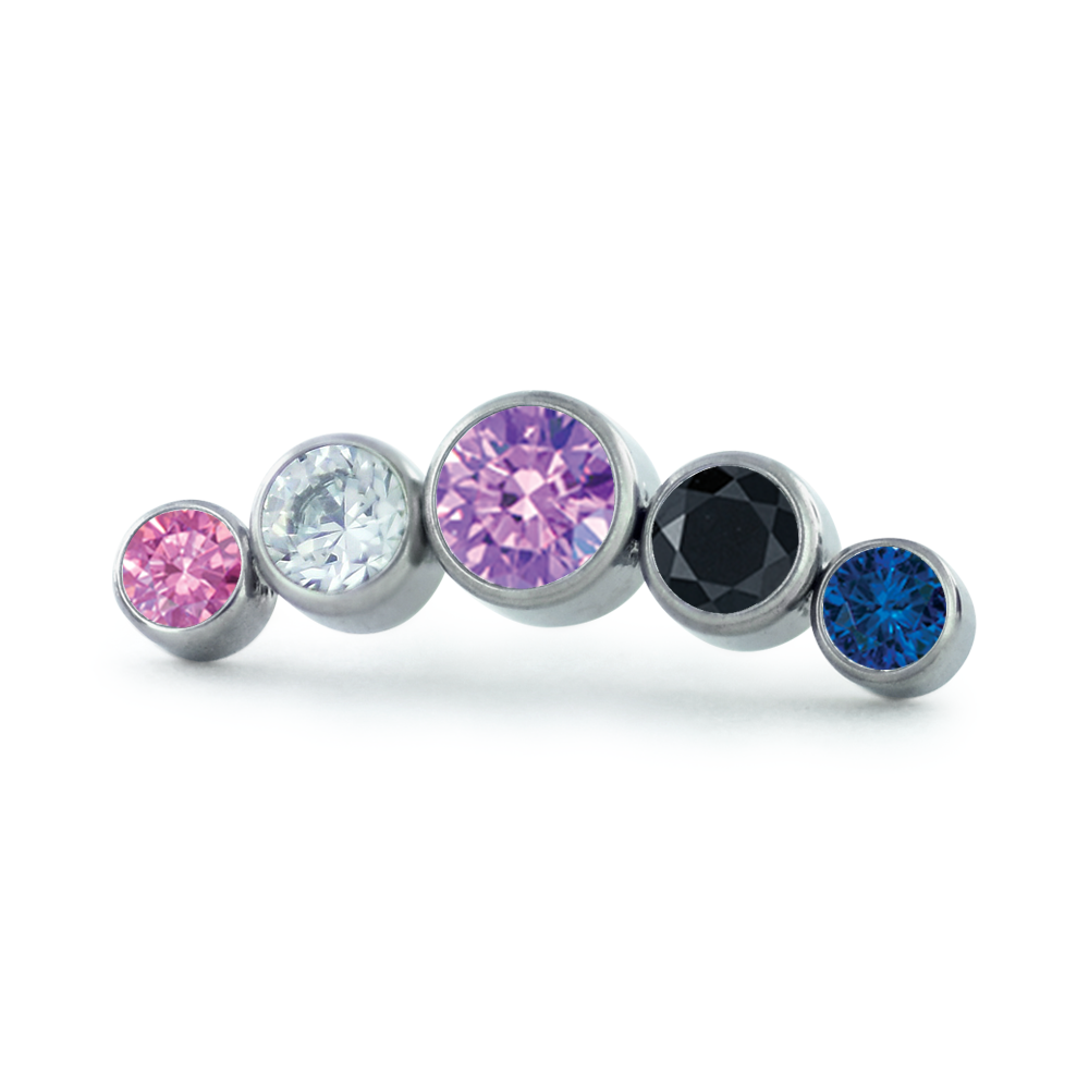 Pride Bezel Set Cluster - Curved