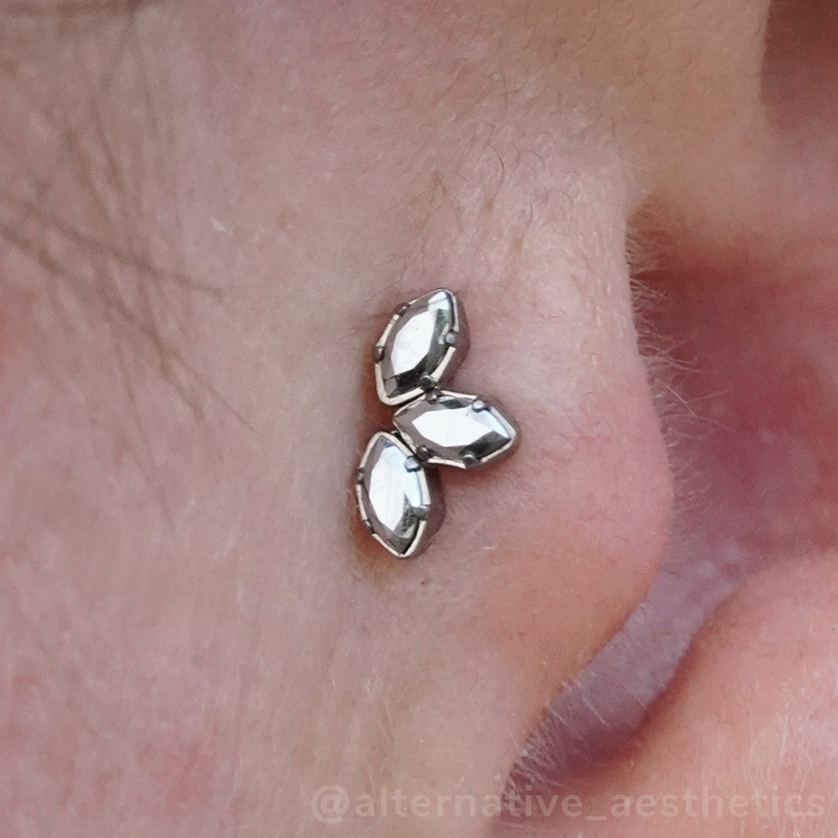 Titanium Marquise Cut Gem Fan Clusters