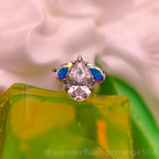 Titanium Pear Cut Gem Fan Clusters - Select Outer Gems