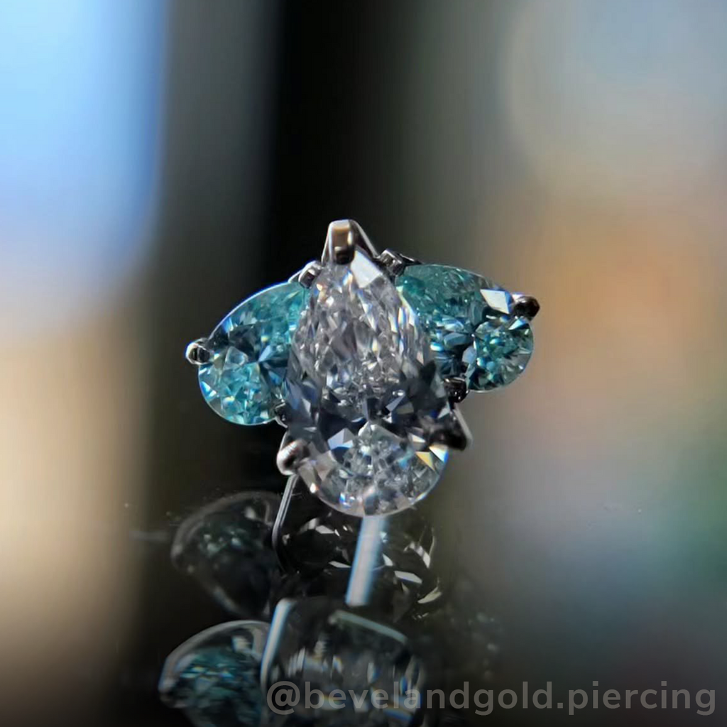 Titanium Pear Cut Gem Fan Clusters - Select Outer Gems