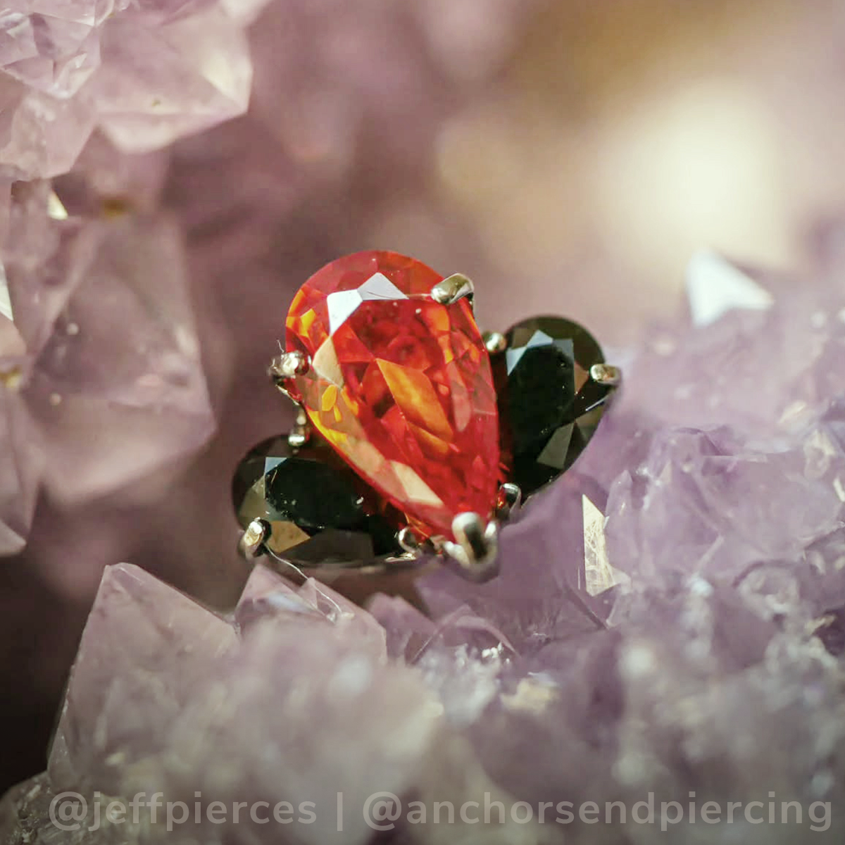 Halloween Pear Cut Gem Fan Clusters