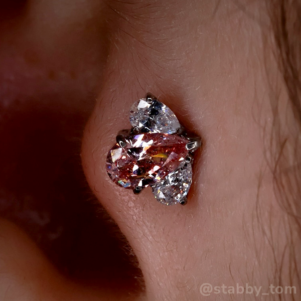 Titanium Pear Cut Gem Fan Clusters - Select Center Gem