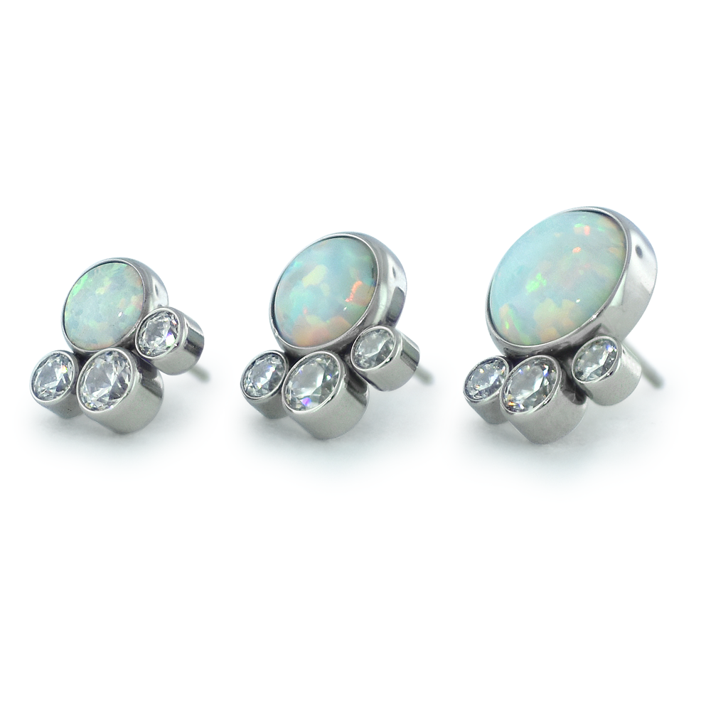 Titanium Bezel Set Cabochon Cluster - Tangent