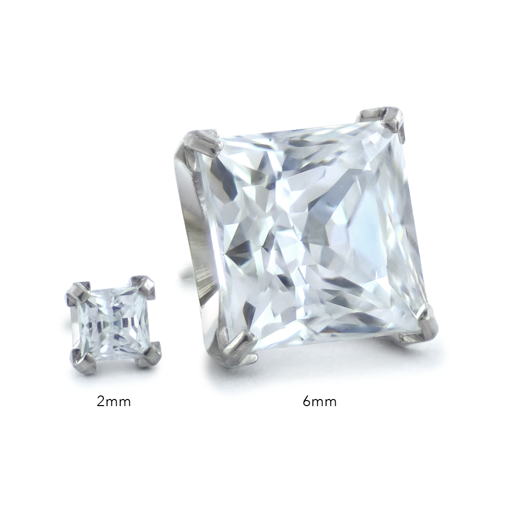 Titanium Princess Cut Gems