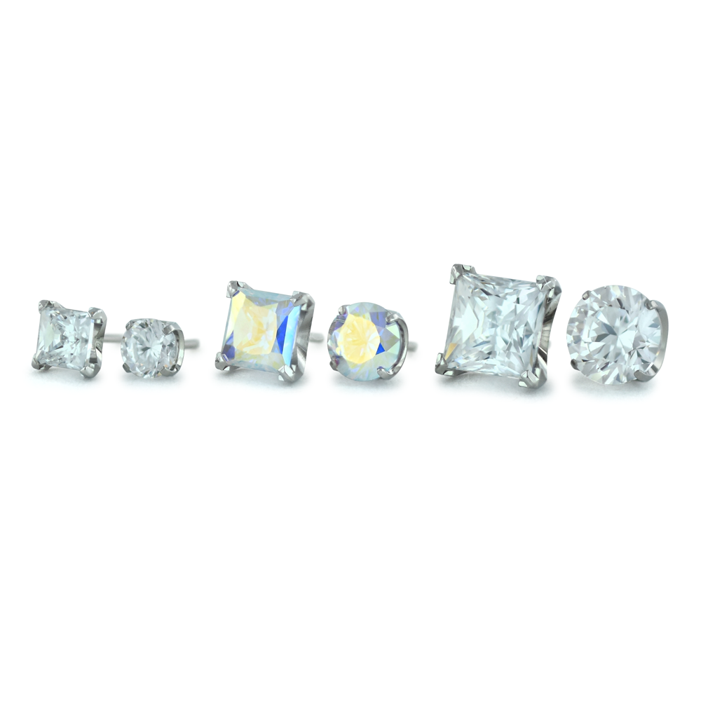 Titanium Princess Cut Gems