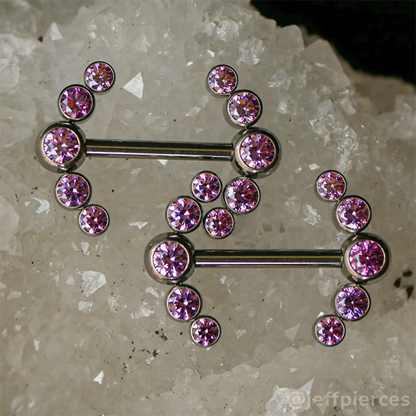 Titanium Faceted Side Gem Cluster