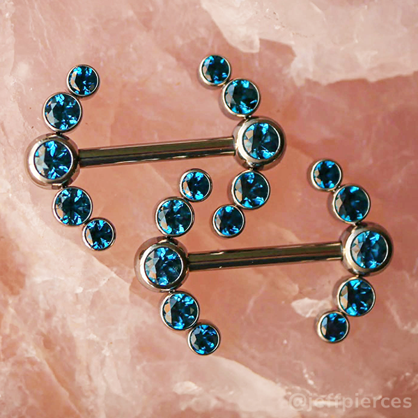 Titanium Faceted Side Gem Cluster